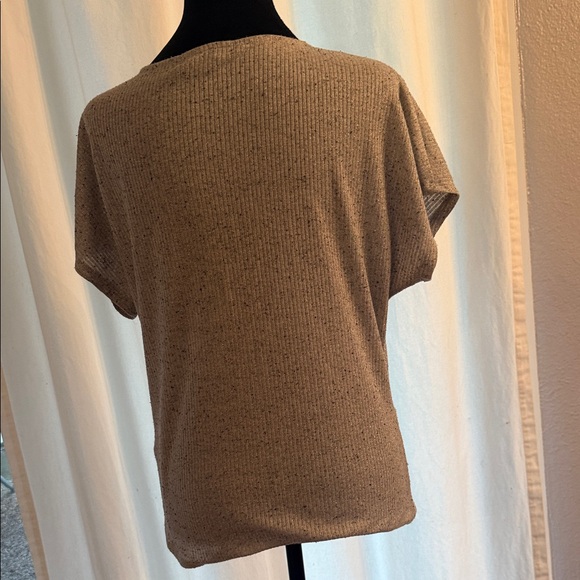 INC International Concepts Short Sleeve Knotted Top - Gray glittery. - Picture 3 of 8